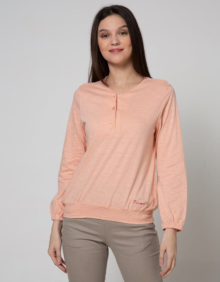 Triset Casual T Shirt Hidden Button