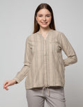 Triset Ladies Blouses V-Neck Stipe