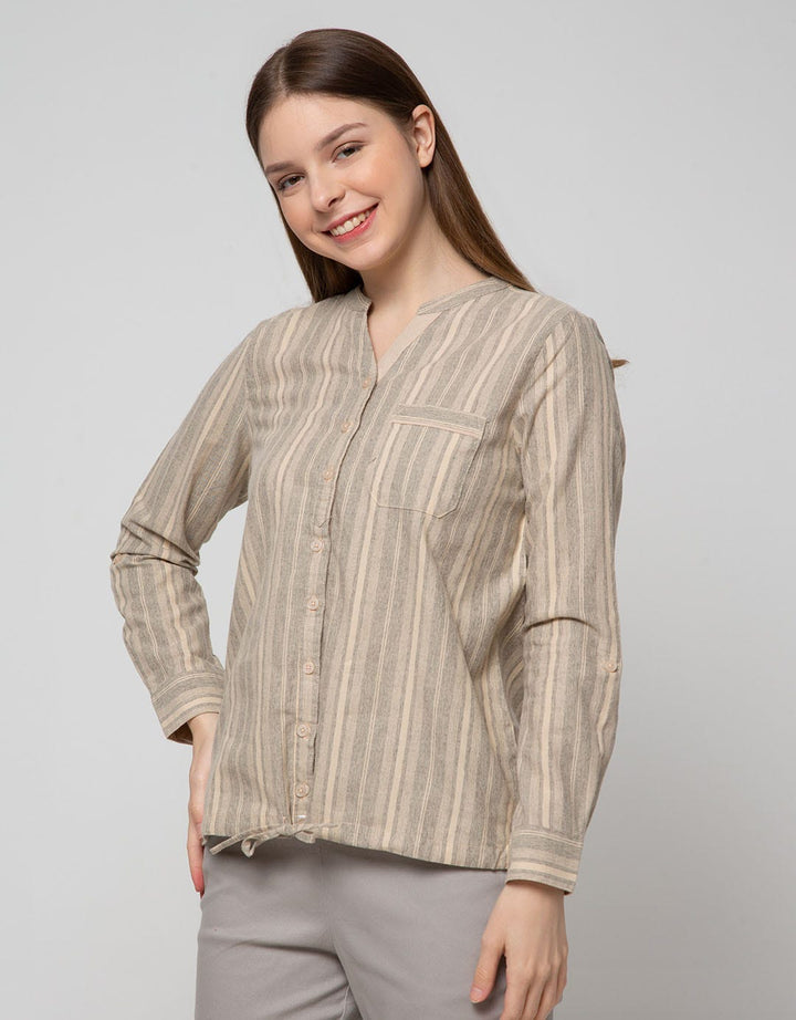 Triset Ladies Blouses V-Neck Stipe