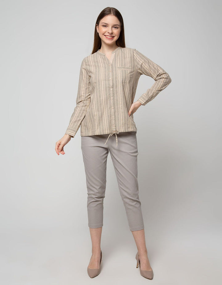 Triset Ladies Blouses V-Neck Stipe