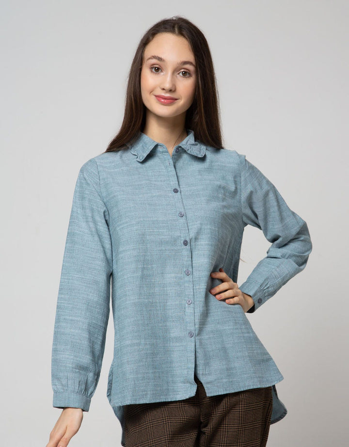 Triset Ladies Blouses Long Sleeve Button