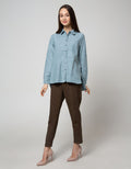 Triset Ladies Blouses Long Sleeve Button