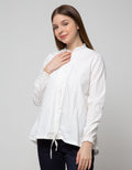 Triset Casual Swirl Drawstring Blouse Wanita
