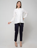 Triset Casual Swirl Drawstring Blouse Wanita