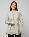 Triset Casual Blouses V-Neck Button Up