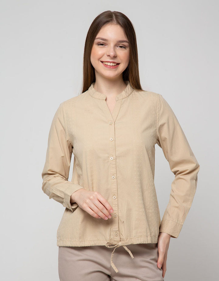 Triset Casual Blouses V-Neck Collar Detail