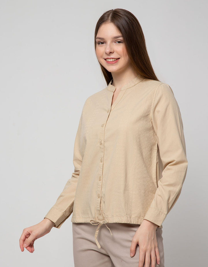 Triset Casual Blouses V-Neck Collar Detail