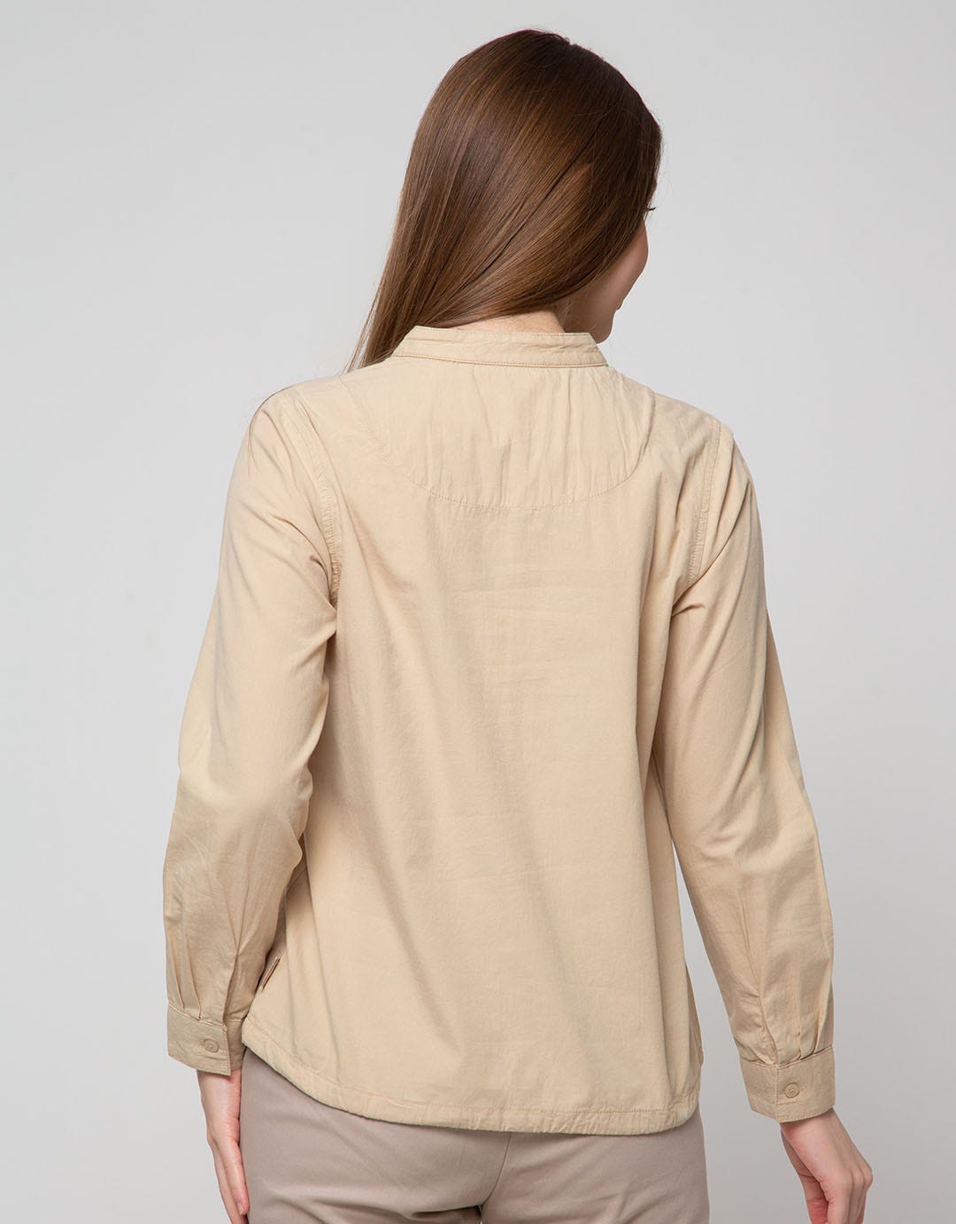Triset Casual Blouses V-Neck Collar Detail