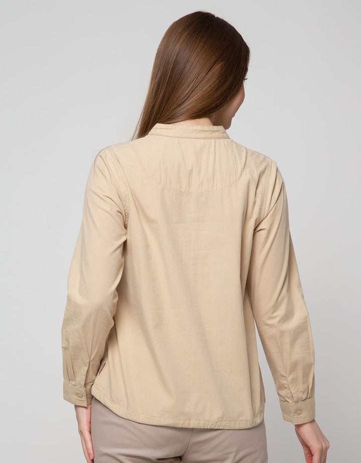 Triset Casual Blouses V-Neck Collar Detail