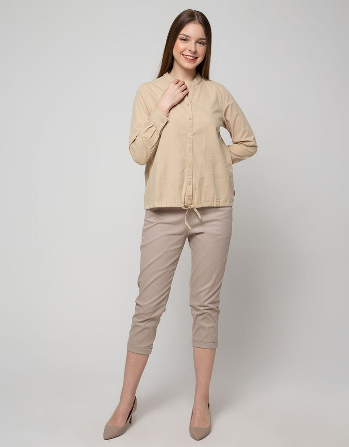 Triset Casual Blouses V-Neck Collar Detail