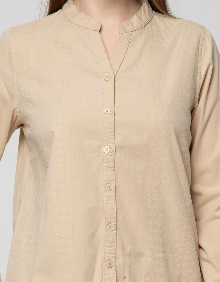 Triset Casual Blouses V-Neck Collar Detail