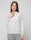 Triset Casual Blouses Full Stripe Print