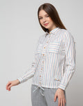 Triset Casual Blouses Full Stripe Print