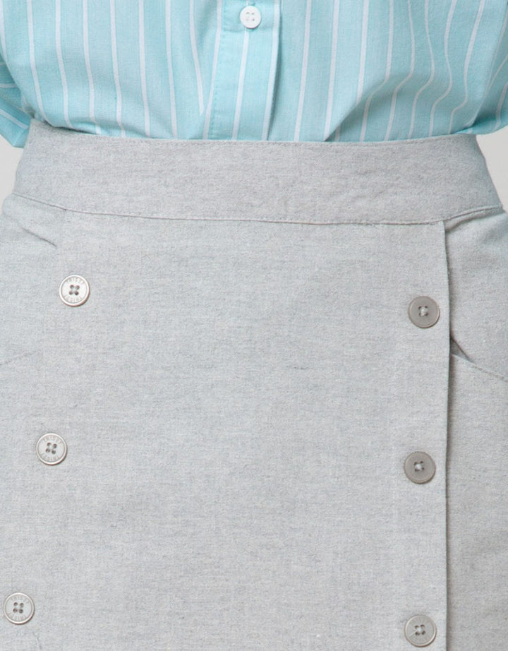 Triset Ladies Casual Rok Kancing Dua Sisi