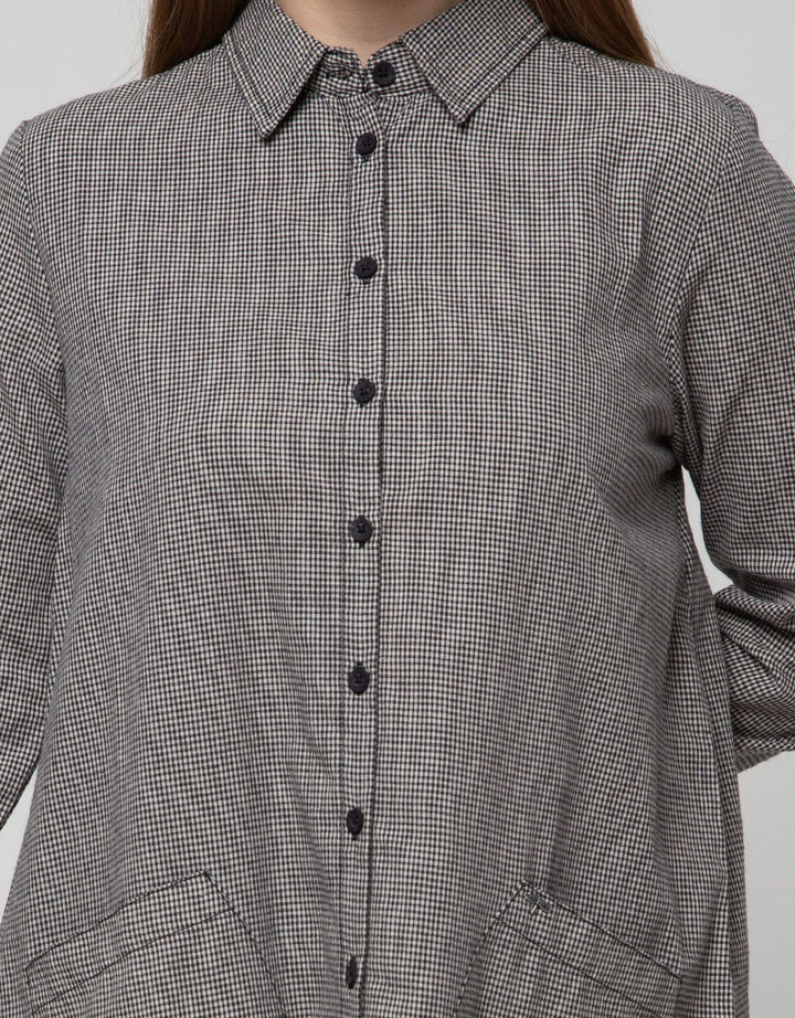 Triset Casual Dresses Shirt Double Pocket