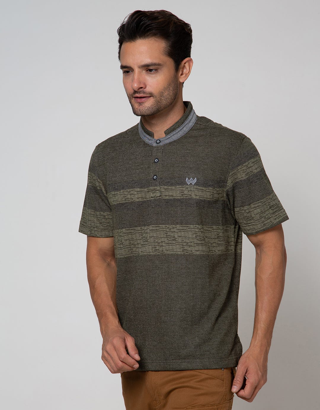 Watchout Casual Polo T-Shirt Detail Neck