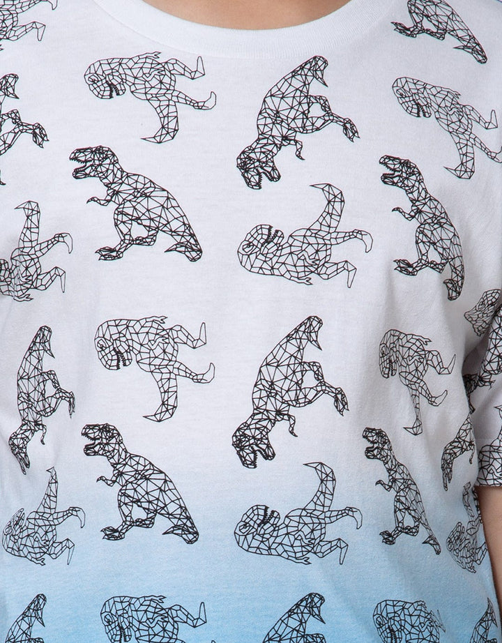 Aero Short Sleeve T-Shirt Ombre Outline Dino