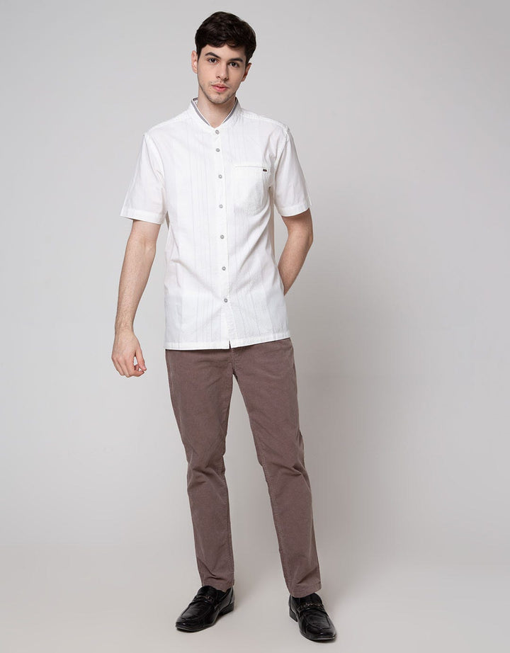 Watchout Casual Short Sleeves Koko Stand Up Collar