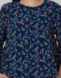 St. Yves Long Sleeve Blouse Top Print Chifon Bell Sleeve