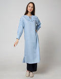 St. Yves Long Sleeve Maxi Dress Embroidered with Hands