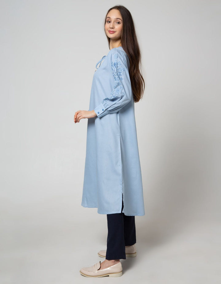 St. Yves Long Sleeve Maxi Dress Embroidered with Hands