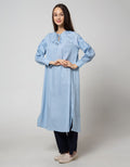 St. Yves Long Sleeve Maxi Dress Embroidered with Hands