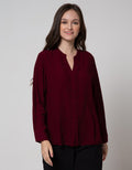 St. Yves Long Sleeve Blouse Crincle Frill