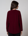 St. Yves Long Sleeve Blouse Crincle Frill