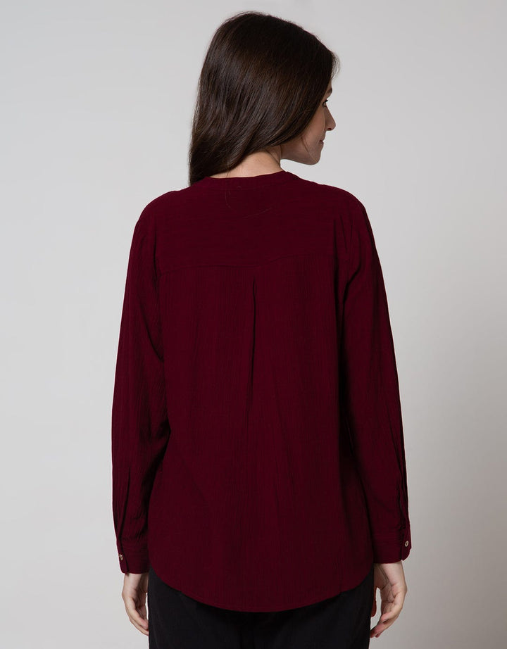 St. Yves Long Sleeve Blouse Crincle Frill
