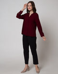 St. Yves Long Sleeve Blouse Crincle Frill