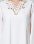 St. Yves Long Sleeve Midi Tunic Dress Embro V