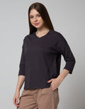 St. Yves 7/8 T-Shirt Melange Drop Shoulder V Neck