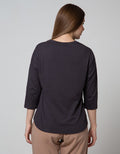 St. Yves 7/8 T-Shirt Melange Drop Shoulder V Neck