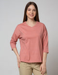St. Yves 7/8 T-Shirt Melange Drop Shoulder V Neck