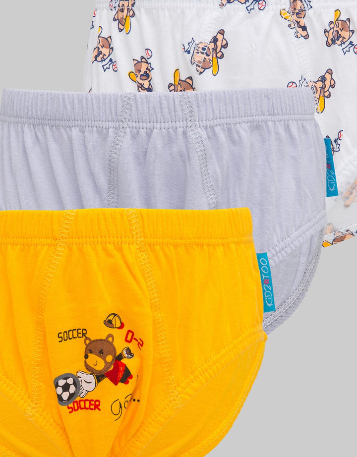 Kidz Too Brief Pack 3 Underwear Boys Sporty Animal