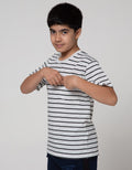 Nevada Short Sleeve T-Shirt Print Stripe Black With Pocket