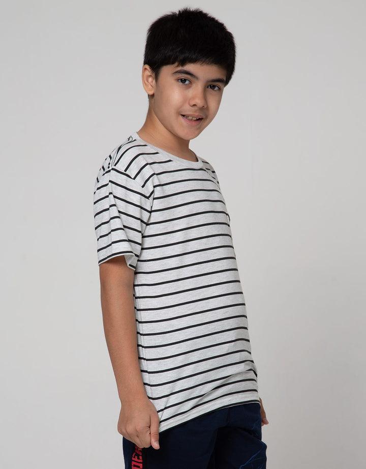 Nevada Short Sleeve T-Shirt Print Stripe Black With Pocket
