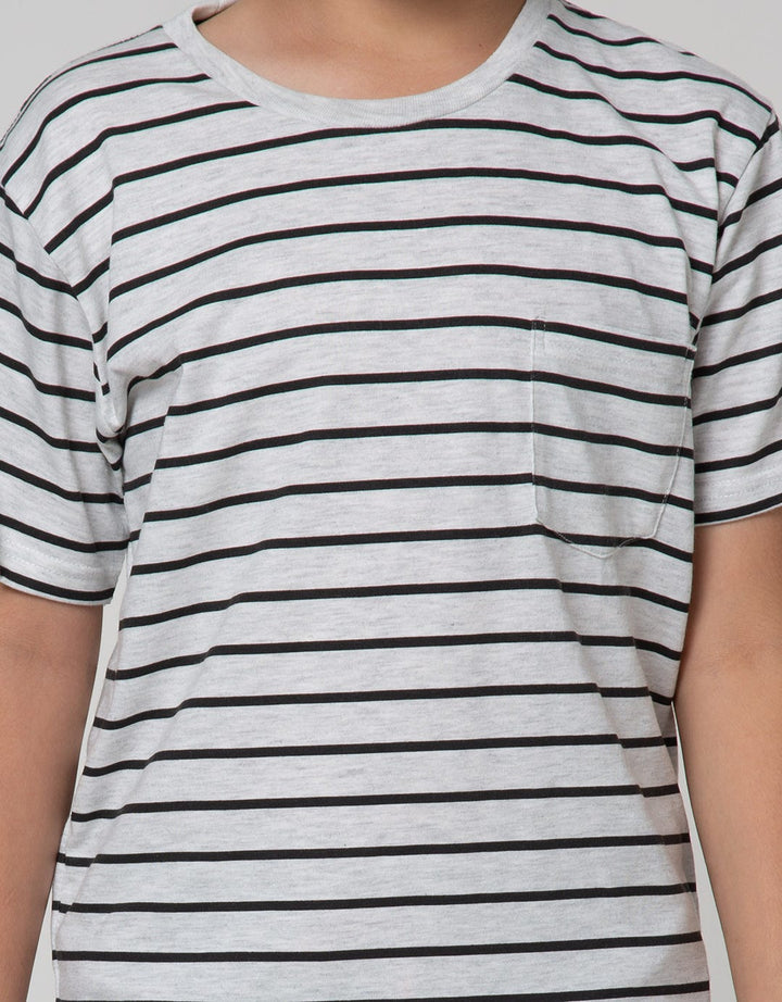 Nevada Short Sleeve T-Shirt Print Stripe Black With Pocket