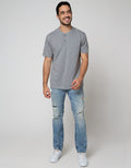 Cole Short Sleeve T-Shirt Henley Slub Kombinasi