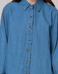 Details Long Sleeve Shirt Chambray With Collar