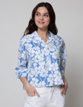 Details Long Sleeve Shirt 7/8 Sleeves W Oversize Pocket On Chest