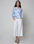 Details Long Sleeve Shirt 7/8 Sleeves W Oversize Pocket On Chest
