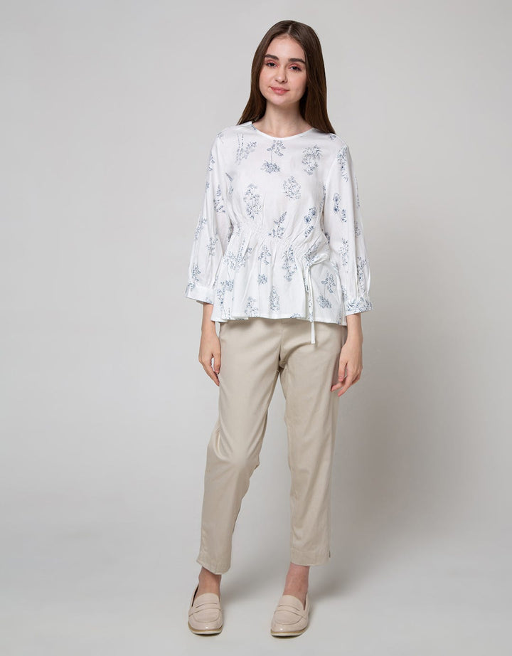 Details Long Sleeve Shirt Twill Print Flower