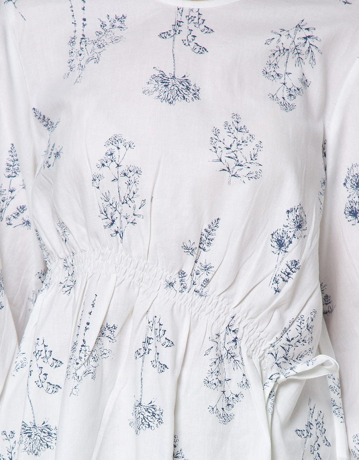 Details Long Sleeve Shirt Twill Print Flower
