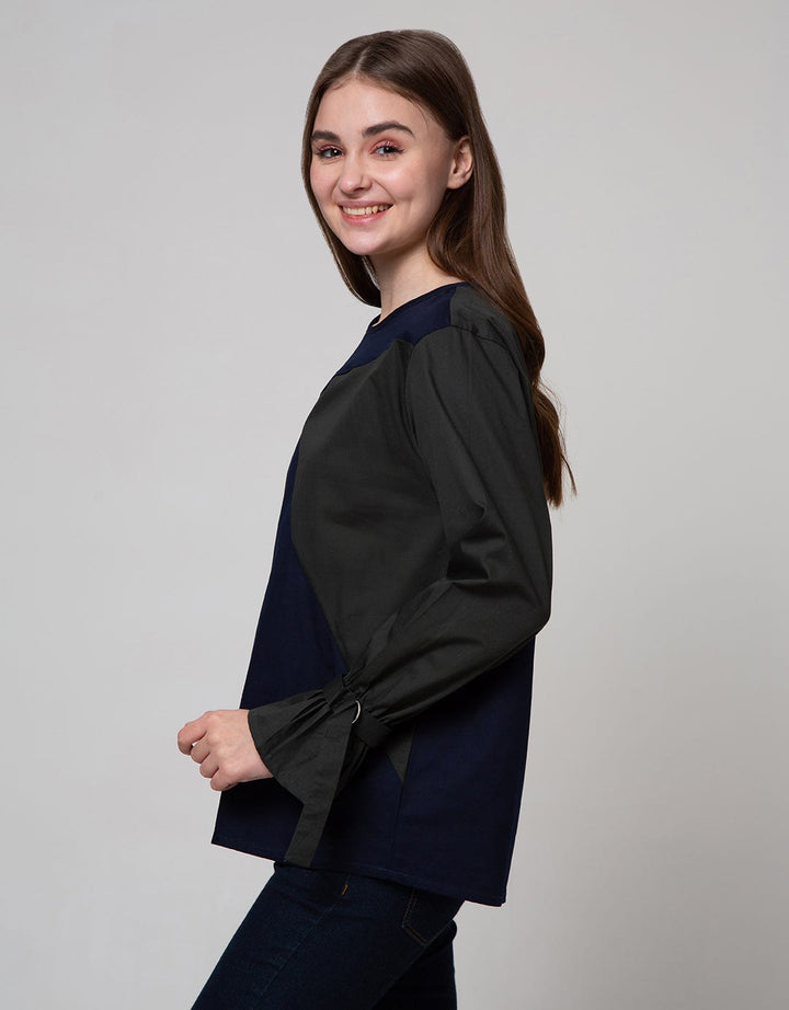 Details Long Sleeve Blouse Cut And Sewn