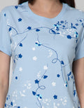 Details Short Sleeve T-Shirt Front Full Printed Small Flower