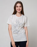 Details Short Sleeve T-Shirt Flower Blue Outline And Box