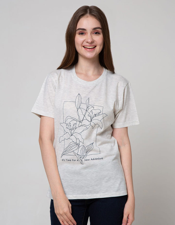 Details Short Sleeve T-Shirt Flower Blue Outline And Box