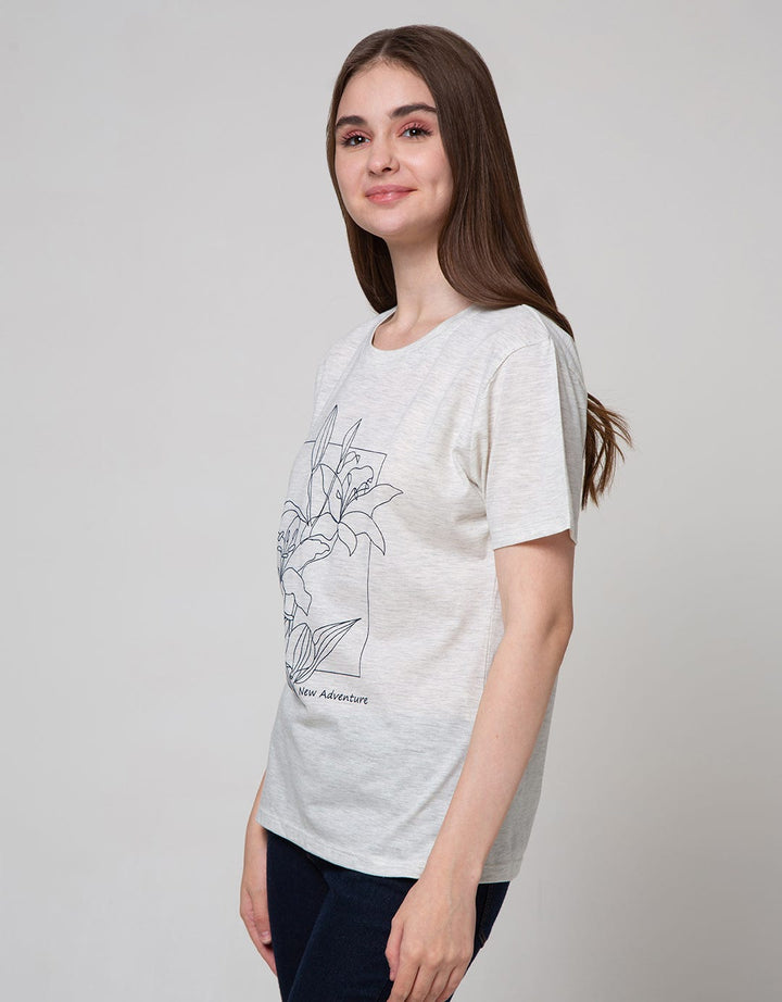Details Short Sleeve T-Shirt Flower Blue Outline And Box