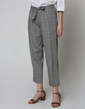Details Long Pants Tapered W Shell Fabric Belt Gingham Patte
